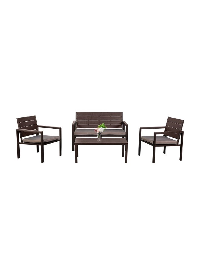LIVING ACCENTS 4-Piece High-Quality and Durable Seating Set Brown 41 x 54 x 115 cm SF4002-BROWN 