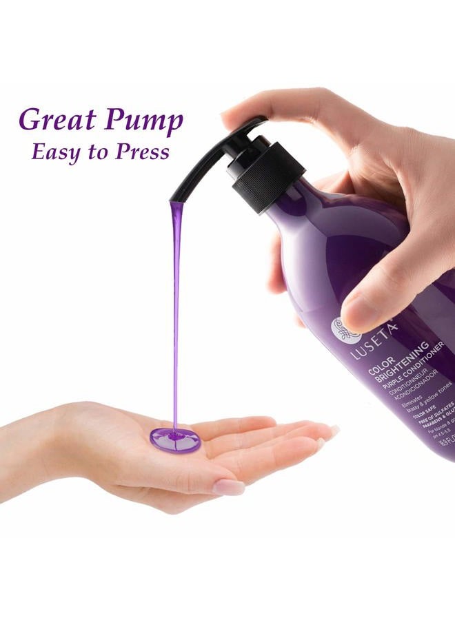 L LUSETA Luseta Purple Conditioner for Colored, Grey and Blonde Women's Hair - 33.8oz, Best for Curly and Damaged Hair, Sulfate & Paraben Free - Image 5