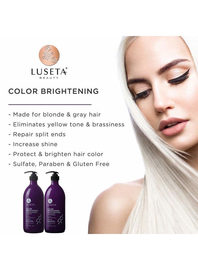L LUSETA Luseta Purple Conditioner for Colored, Grey and Blonde Women's Hair - 33.8oz, Best for Curly and Damaged Hair, Sulfate & Paraben Free - Image 2