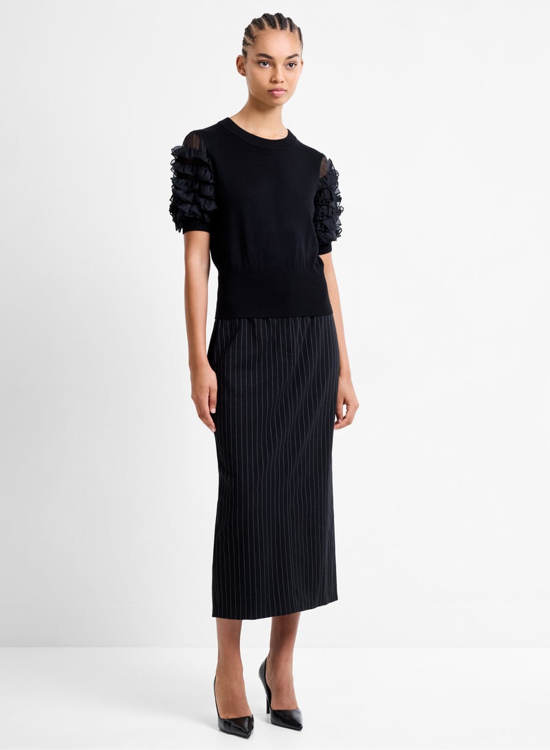 French Connection Krista Mix Stacked Ruffle Top - Image 3