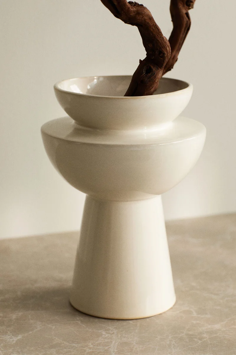 H&M Large tiered stoneware vase