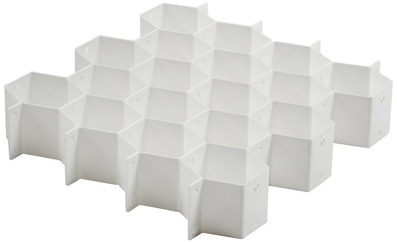 Whitmor Honeycomb Drawer Organizer  White  Set of 3