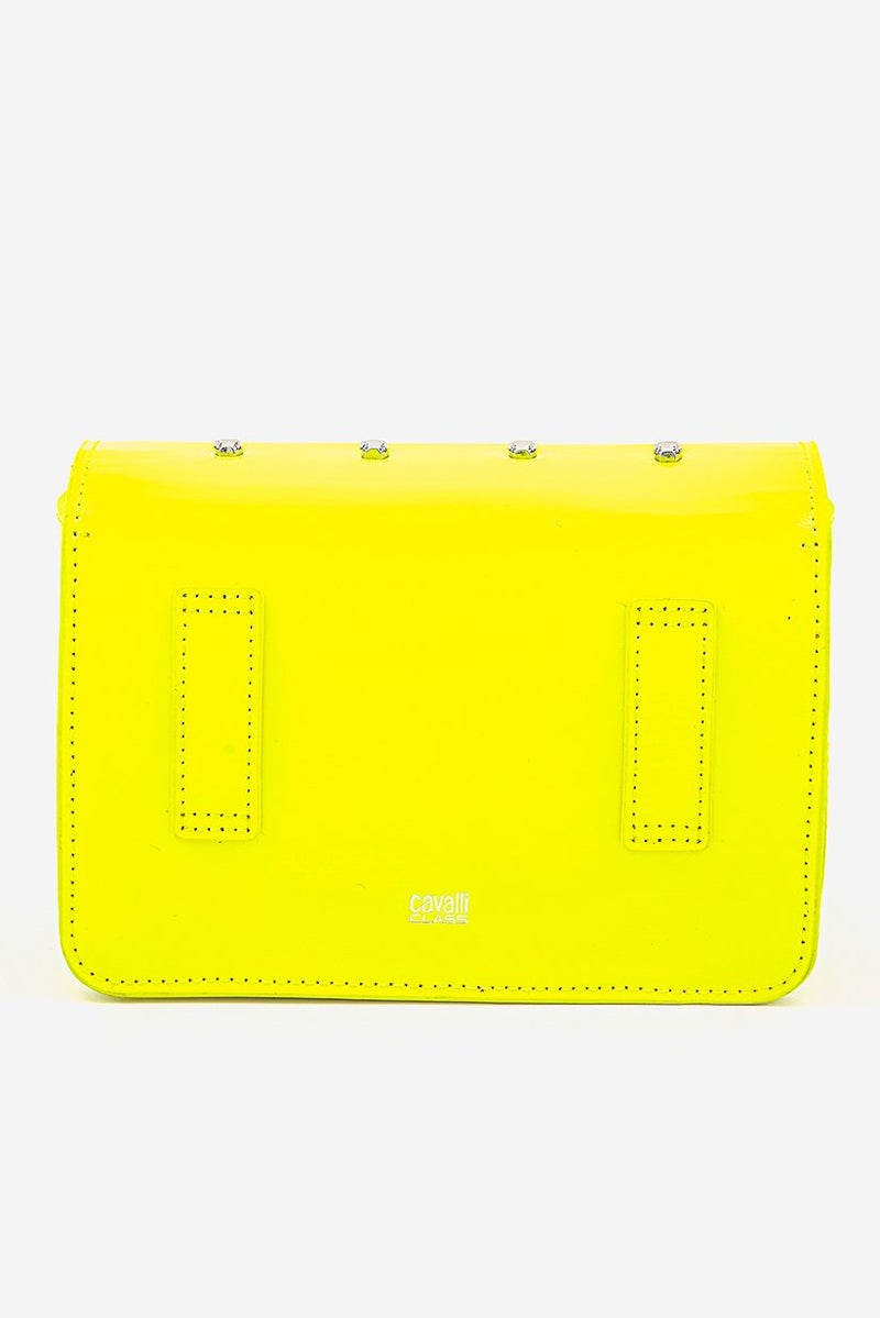 Cavalli Class Women Textured Belt Bag 11.5 H x 17 L x 5 W cm, Yellow - Image 3