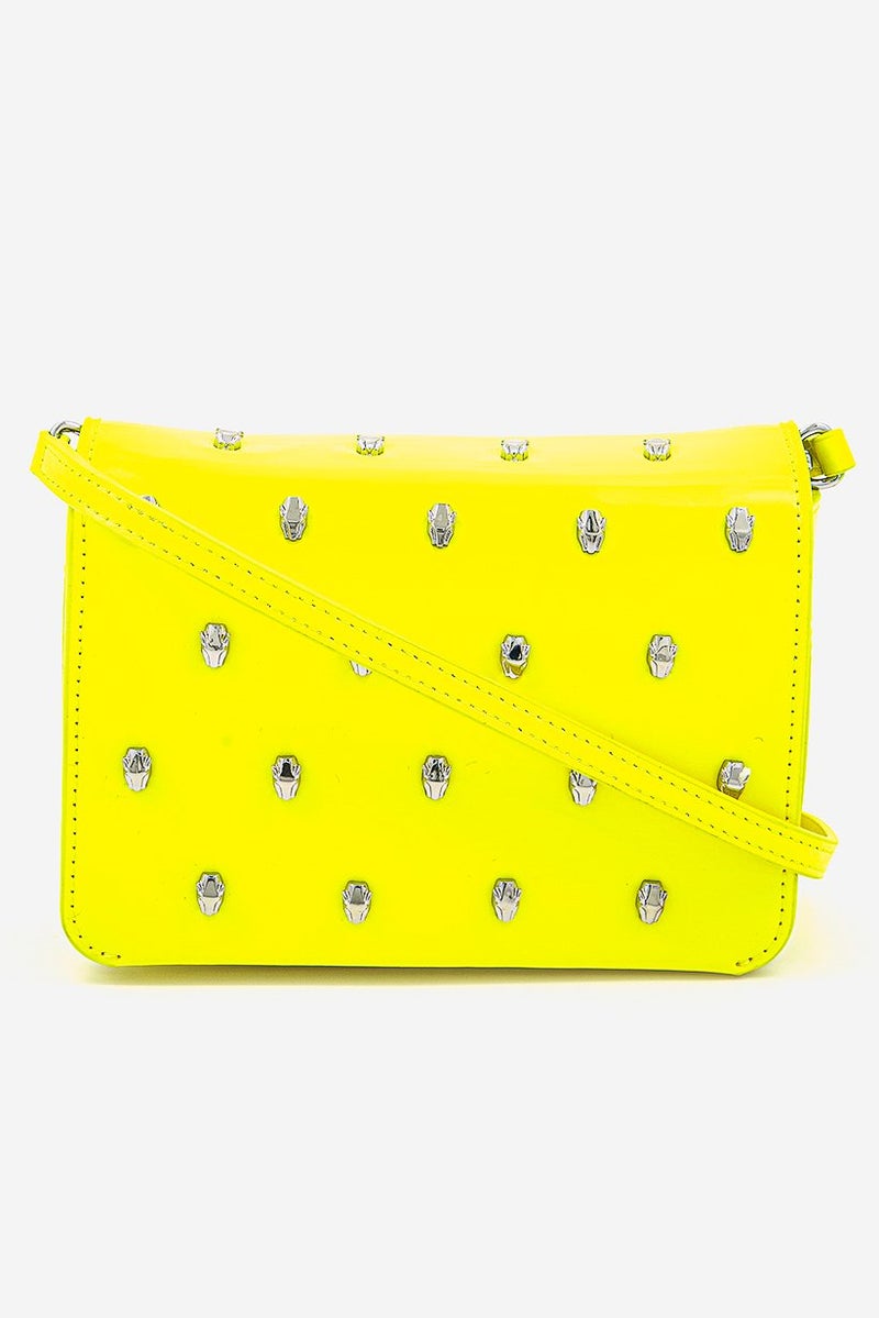 Cavalli Class Women Textured Belt Bag 11.5 H x 17 L x 5 W cm, Yellow - Image 1