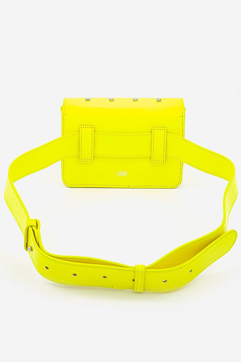 Cavalli Class Women Textured Belt Bag 11.5 H x 17 L x 5 W cm, Yellow - Image 2