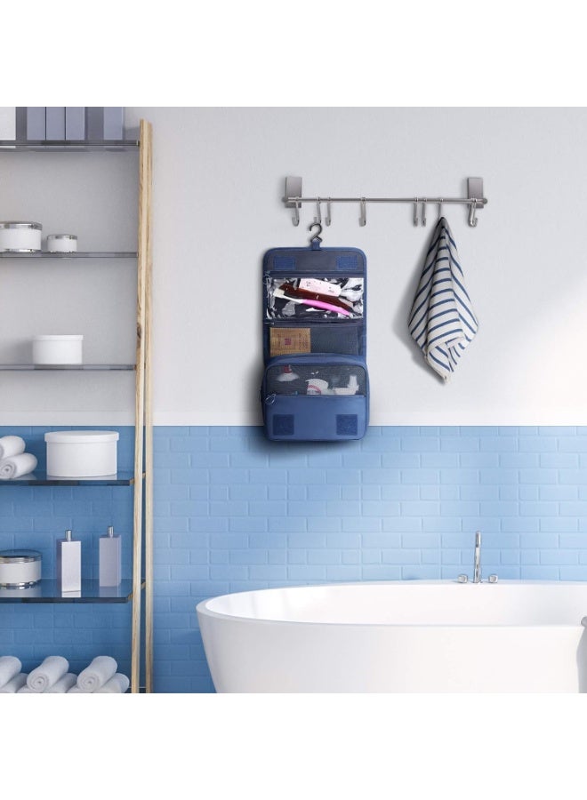 حقيبة أدوات الزينة للسفر قابلة للطي، حقائب سفر محمولة مقاومة للماء، منظم حقيبة مستحضرات التجميل للسفر متعدد الوظائف مع خطاف تعليق - Image 2