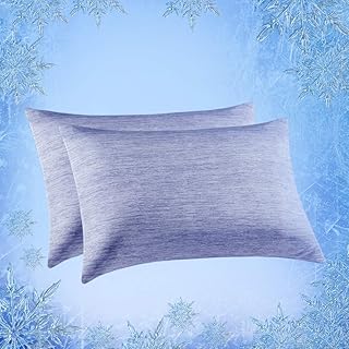 Elegear Elegear Cooling Pillowcases for Night Sweats and Hot Flashes, Japanese Q-Max 0.4 Cooling Fiber, Breathable Soft Both  - Image 1