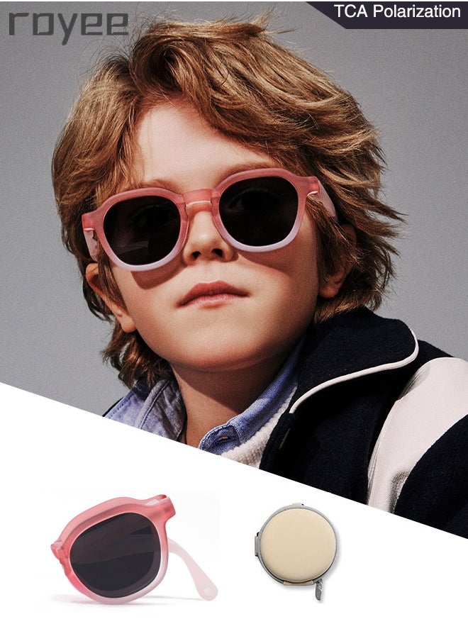 Royee - New Children's Foldable Sunglasses, Polarized Foldable Sunglasses, Sun Protection Sunglasses for Age 2-4 6-8 10-12 Boys Girls Boys and Girls - Image 1