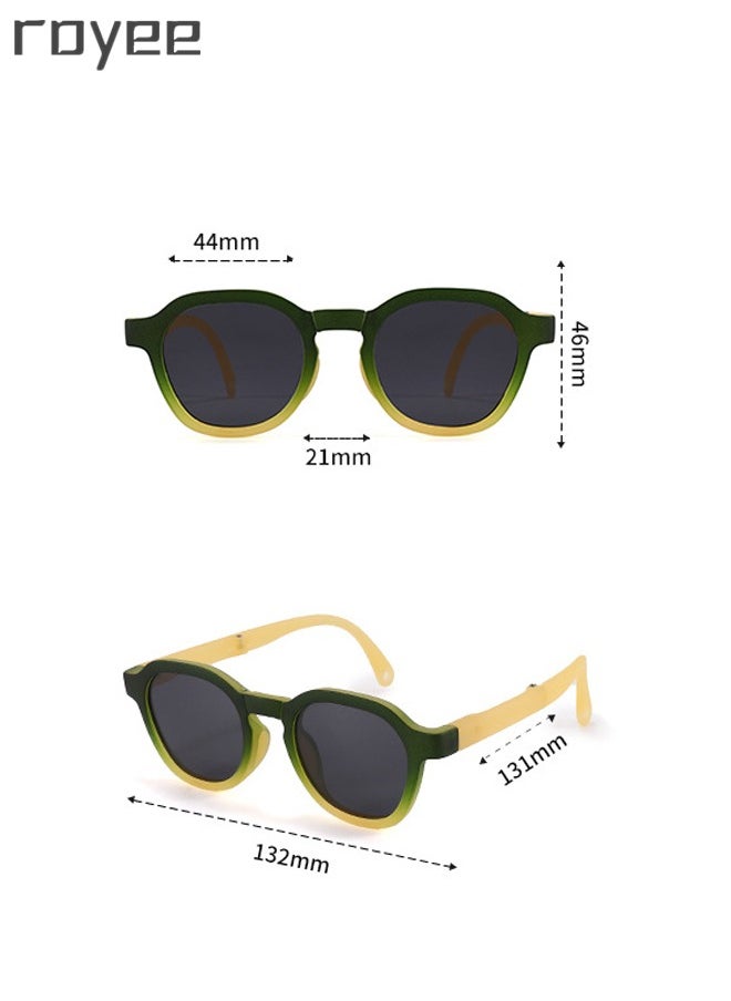 Royee - New Children's Foldable Sunglasses, Polarized Foldable Sunglasses, Sun Protection Sunglasses for Age 2-4 6-8 10-12 Boys Girls Boys and Girls - Image 1