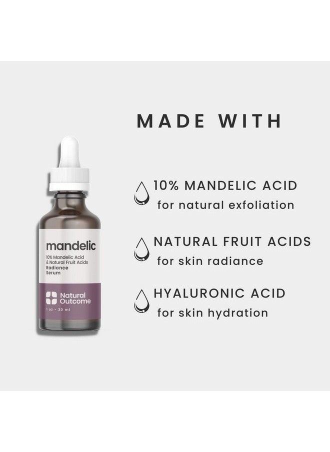natural outcome - Mandelic Acid 10% : Antiaging Aha Facial Serum With Hyaluronic Acid : Targets Fine Lines Dark Spots And Wrinkles : Clarifies Acne And Stimulates Natural Collagen Production : 1 Oz - Image 1