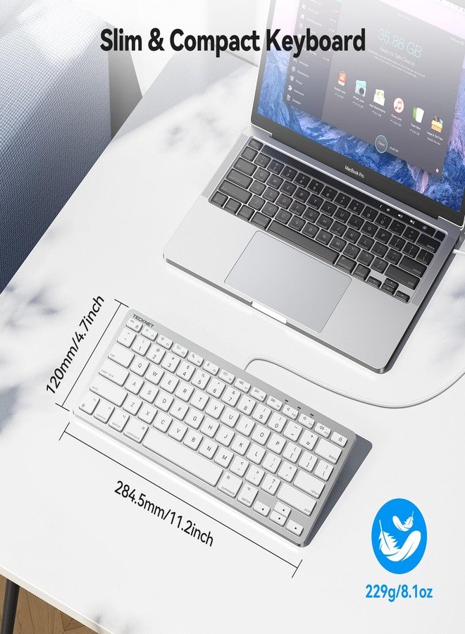 TECKNET Wired Keyboard for MacOS Devices with Dual Interface, Slim Mac Keyboard, Comfortable Ergonomic Typing Angle & Stable Connection for PC/Laptop, Compatible with MacBook, iMac, Mac mini/Pro - Image 2
