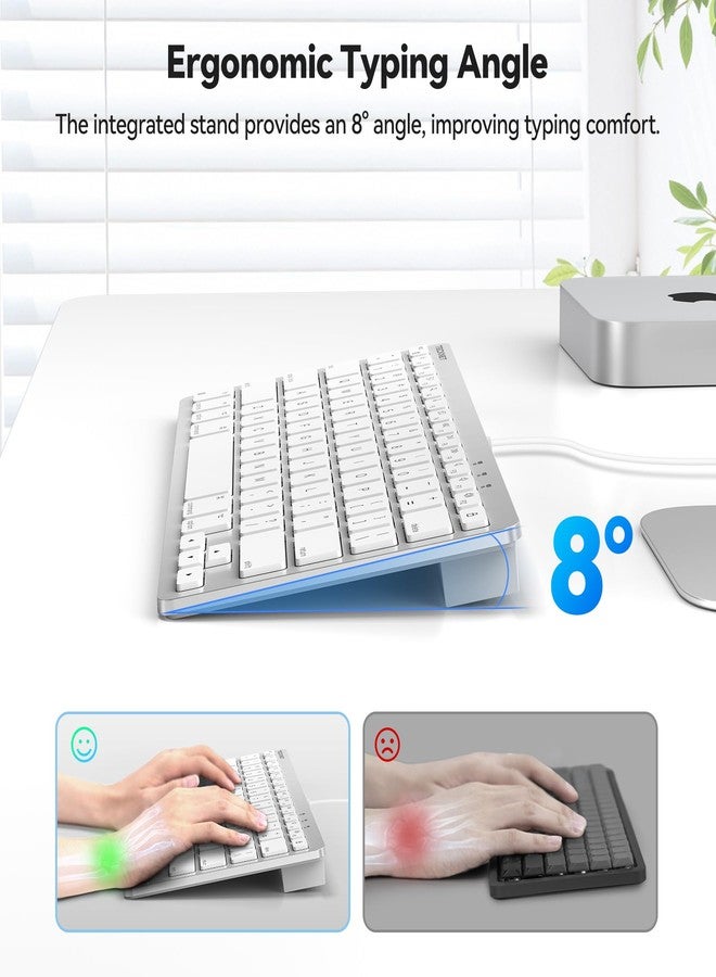 TECKNET Wired Keyboard for MacOS Devices with Dual Interface, Slim Mac Keyboard, Comfortable Ergonomic Typing Angle & Stable Connection for PC/Laptop, Compatible with MacBook, iMac, Mac mini/Pro - Image 3