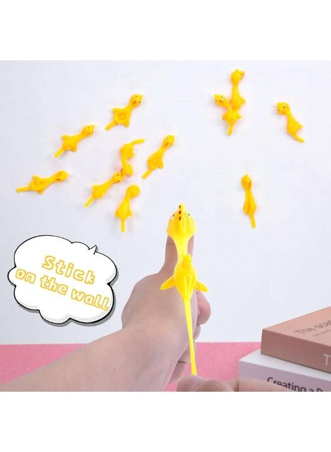 POPLAY 42PCS Flying Chicken Slingshot, Flicking Rubber Chickens Sling Shot Funny Gag Gifts for Kids Adults Party Favors Birthday Goodie Bags Stuffers Novelty Classroom Exchange Gifts - Image 5