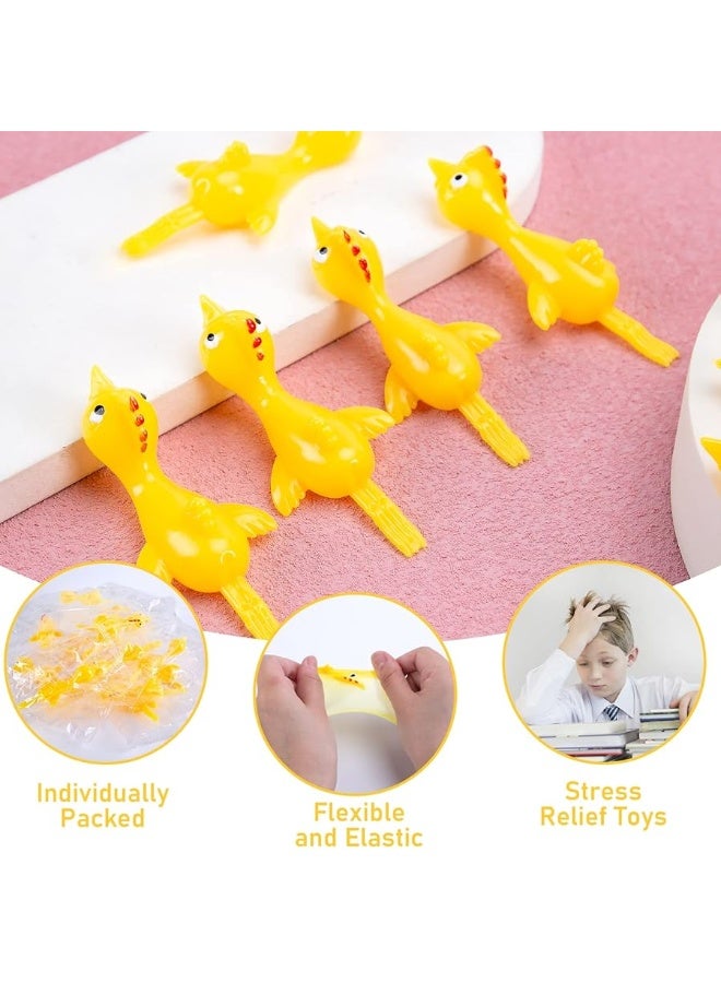 POPLAY 42PCS Flying Chicken Slingshot, Flicking Rubber Chickens Sling Shot Funny Gag Gifts for Kids Adults Party Favors Birthday Goodie Bags Stuffers Novelty Classroom Exchange Gifts - Image 2