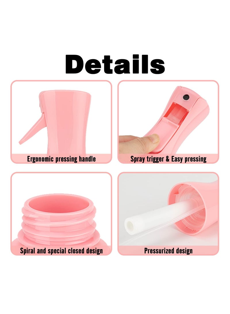 KHAJUL Continuous Spray Bottle, 200ml Hair Mister Spray Bottle, Fine Mist Water Spray Bottle for Salons,Barber, Plants, Skin Care, Cleaning (Pink)  - Image 3