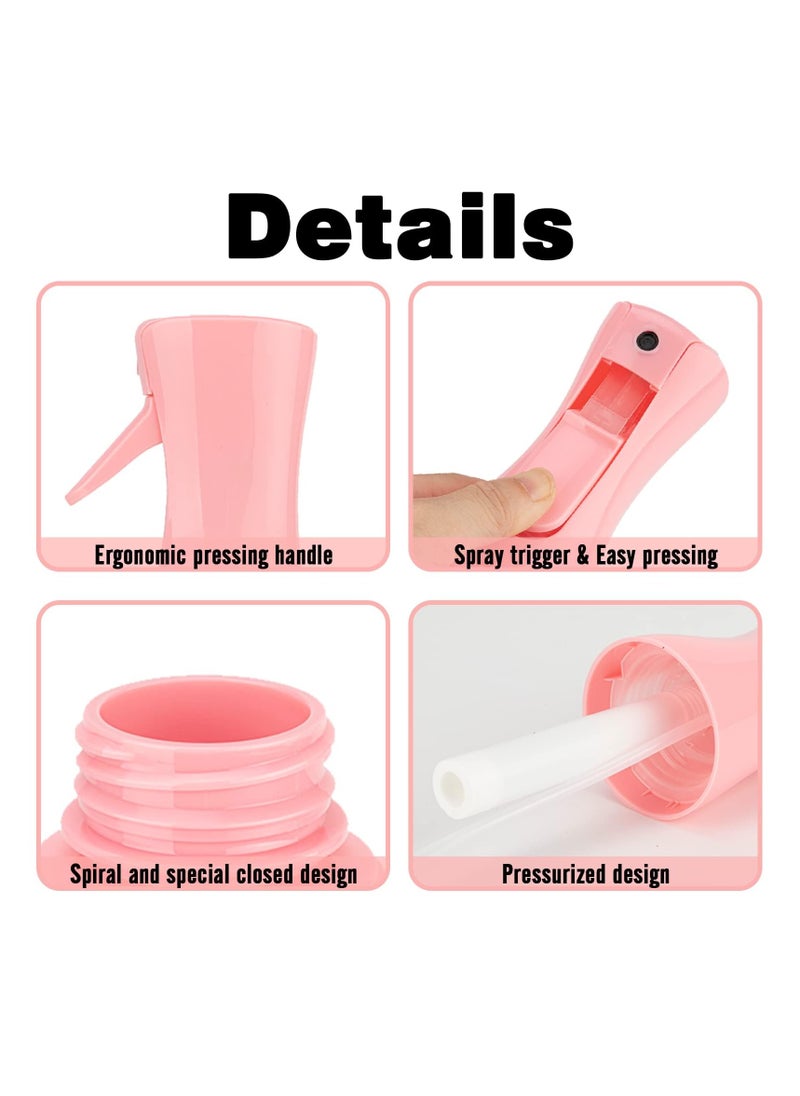 KHAJUL Continuous Spray Bottle, 200ml Hair Mister Spray Bottle, Fine Mist Water Spray Bottle for Salons,Barber, Plants, Skin Care, Cleaning (Pink)  - Image 3