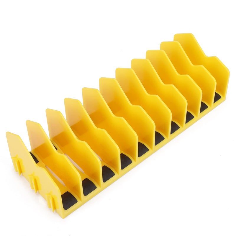 HURRICANE Plier Organizer Rack, 10-Slot Pliers Cutters Rack with Non-Slip Rubber Base, Tool Drawer Toolbox Organizer and Storage, Extendable Design, Fit 3â€ H, 1 Pack, Yellow - Image 1