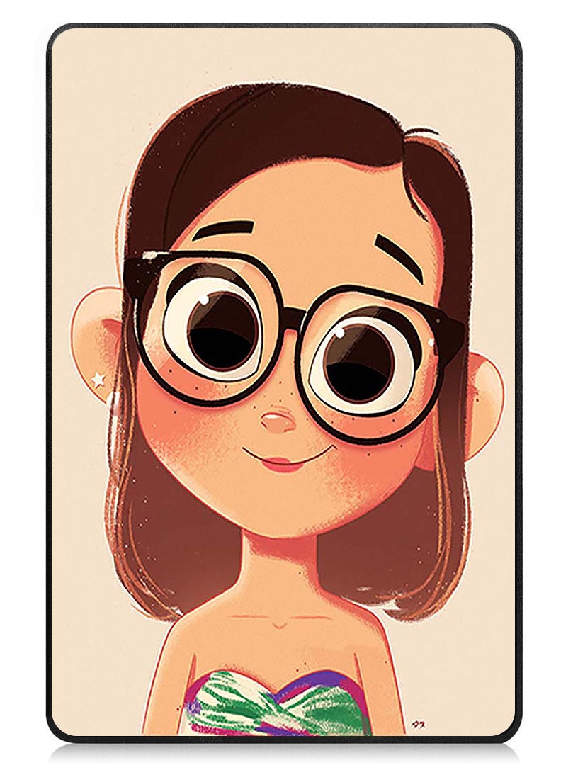 Theodor Protective Flip Case For Samsung Galaxy Tab S9 FE With Trifold Stand Auto Wake Sleep Shockproof Cover Little girl with specks - Image 1