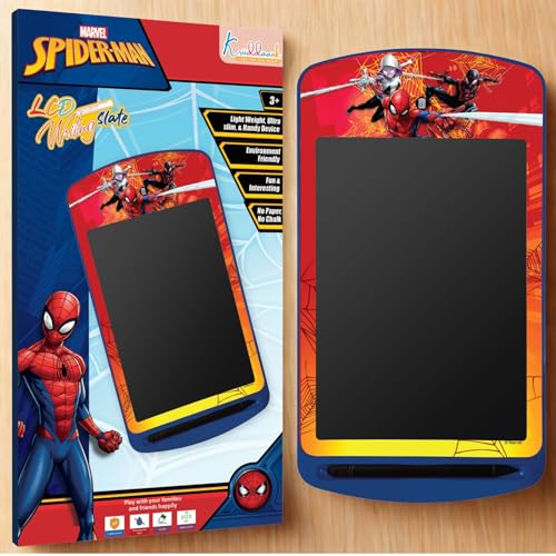 Kriiddaank 10.5 Inch Spiderman LCD Writing Tablet, Electronic Drawing Pad & Travel Slate for Kids, Rewritable Doodle Board, Learning & Educational Birthday Return Gift for Boys Aged 3-9 Years, Blue - Image 1