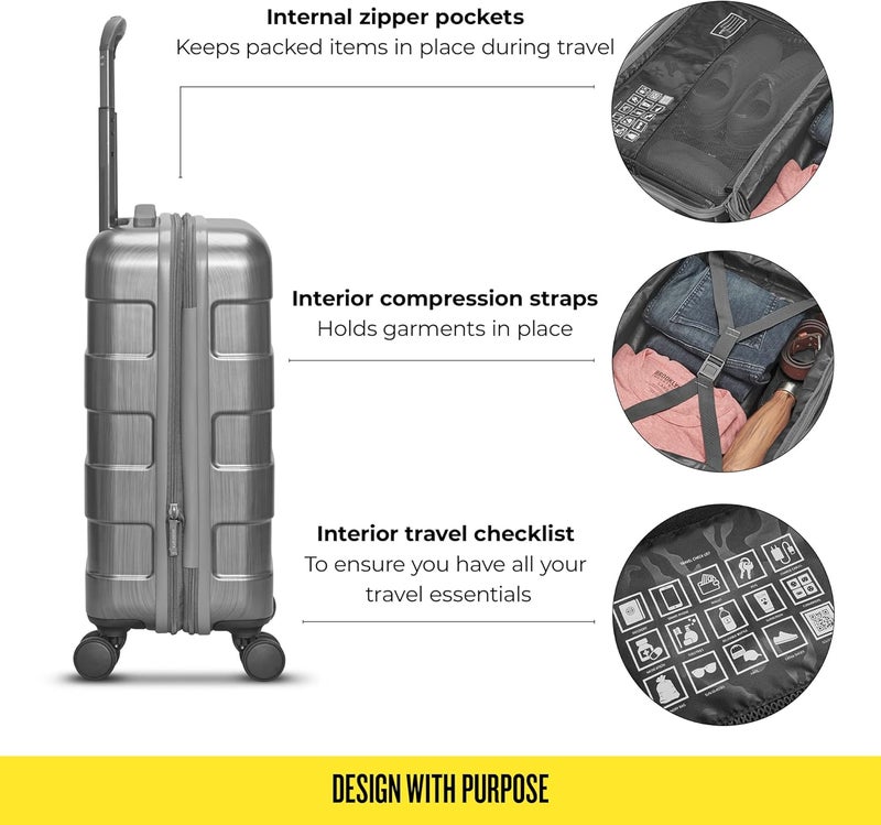 Solo New York Reserve CarryOn 22 Spinner Made from Recycled Materials Grey - Image 2