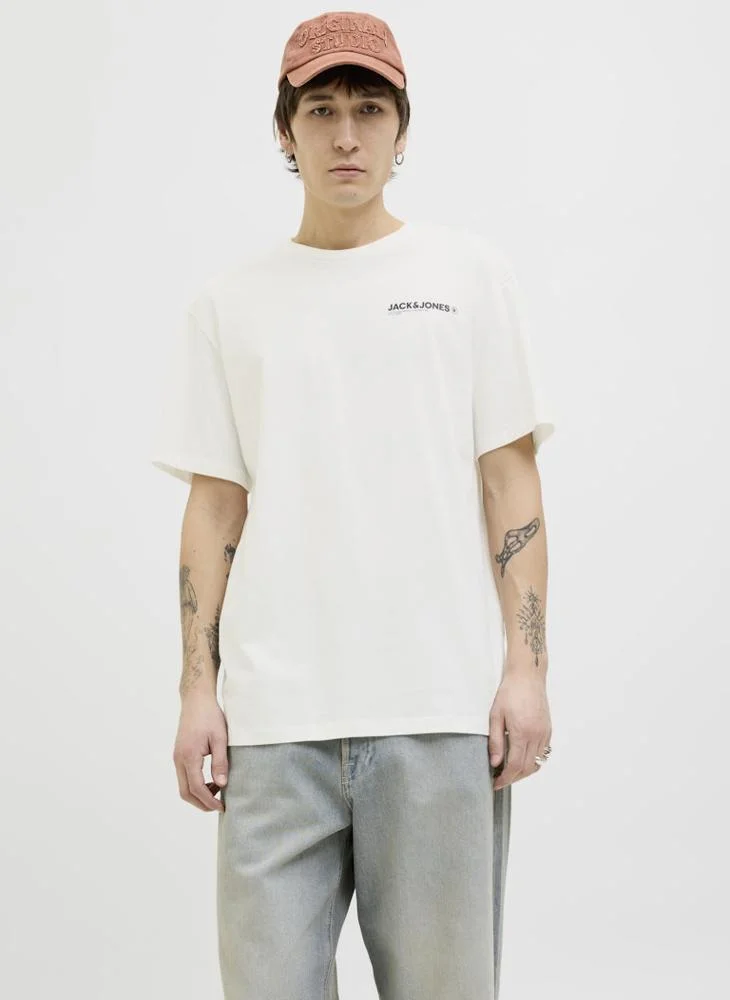 JACK & JONES Jjhawaii Logo Crew Neck T Shirt