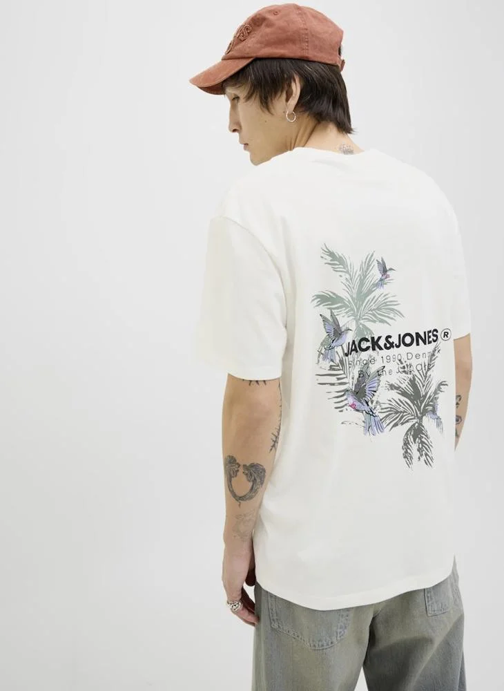 JACK & JONES Jjhawaii Logo Crew Neck T Shirt