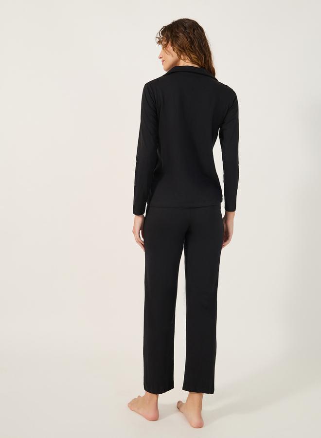 Styli COTTON JERSEY LONG SLEEVE BUTTON THRU SHIRT and PJ SET  - Image 4