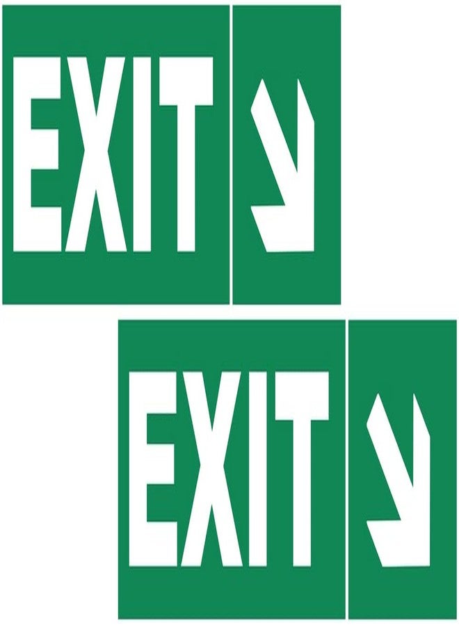VAAIMAI Exit Right Bottom Sign Board Long-Lasting Protective Signage 3mm Safety Sign Board 12X4 Inch Green, Pack of 2 - Image 1