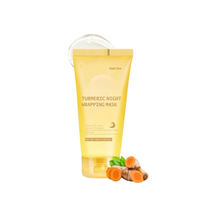Turmeric Peel Off Face Mask, Wrapping Moisturizing Water Face Mask, Quickly Absorbed Non-Sticky Supplement Nutrition Improving Skin Elasticity Nourishes Firming Smooth for Daily Skin Care