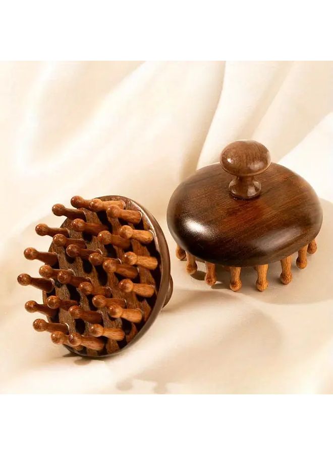 مشط تدليك خشب الصندل، أداة تنظيف مسارات الطاقة في فروة الرأس، للعناية بالشعر والصحة، مقاس واحد - Image 2