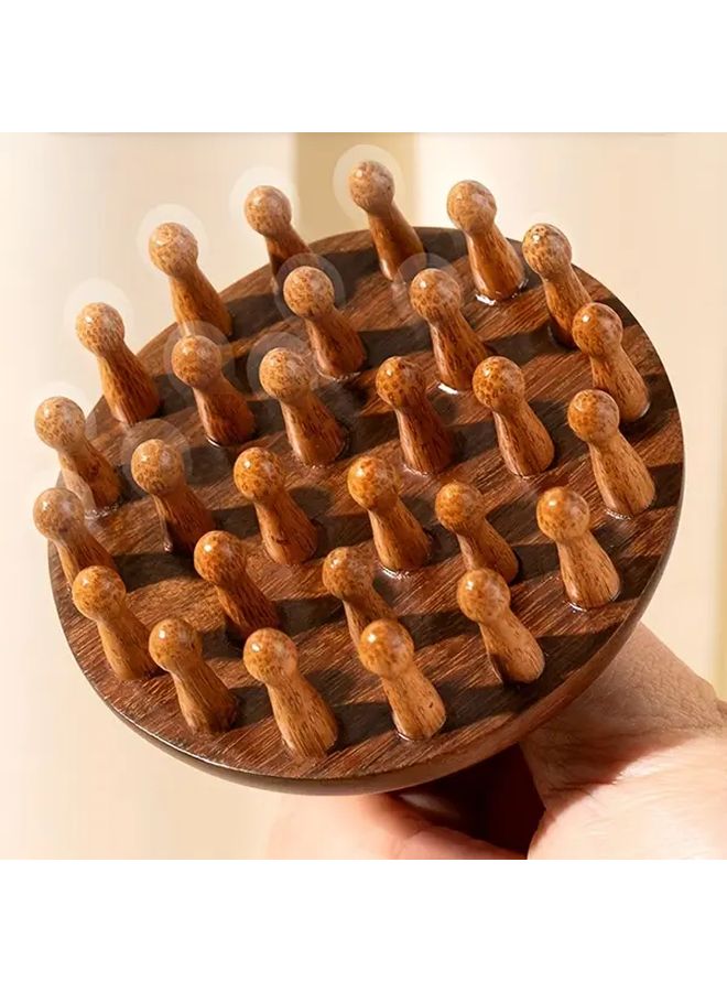 مشط تدليك خشب الصندل، أداة تنظيف مسارات الطاقة في فروة الرأس، للعناية بالشعر والصحة، مقاس واحد - Image 3