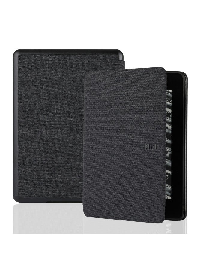 جراب حماية لجهاز Kindle Paperwhite 12th 7 inch 2024 - اللون: قماش أسود - الطراز الملائم: Kindle Paperwhite 12th 7 inch 2024 - Image 1