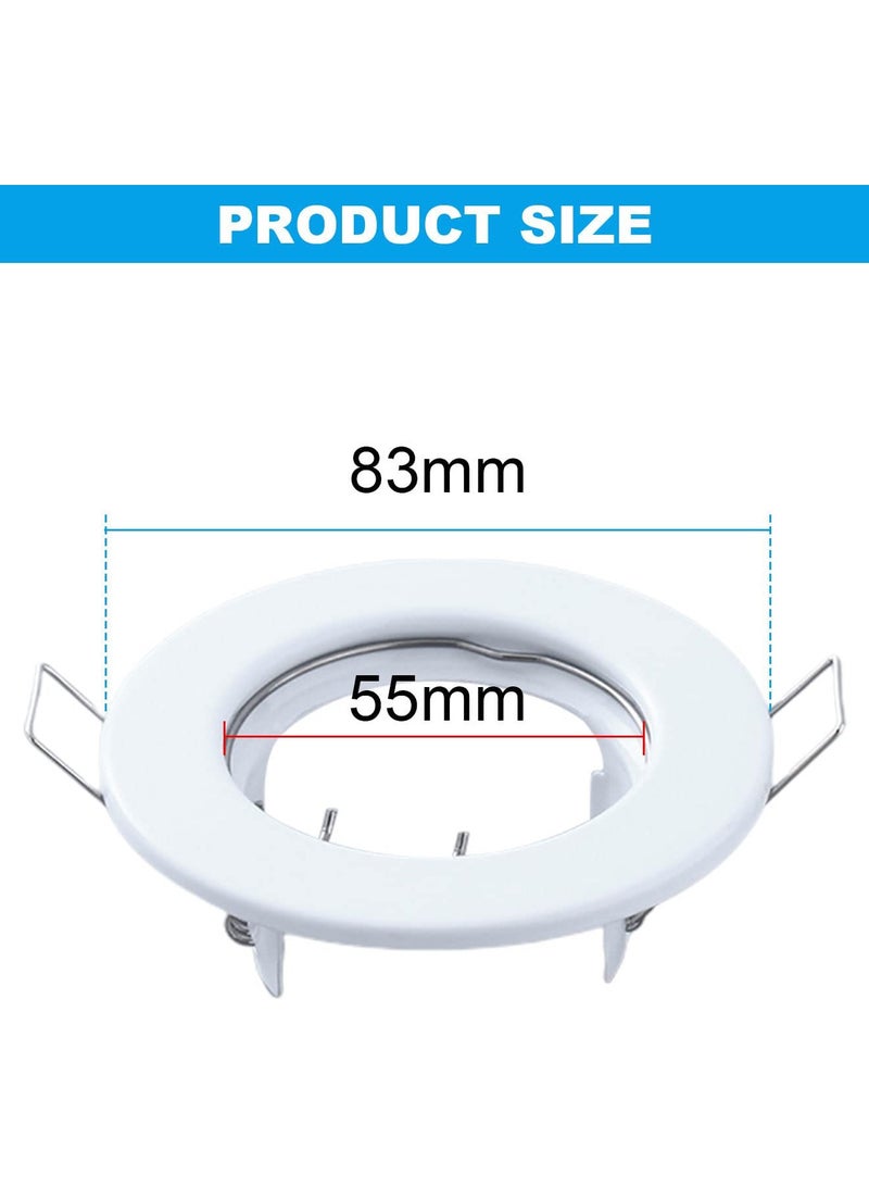 Excefore 4 Pack Round Recessed Spotlights Trim Ring Fitting White Recessed Lighting with GU10 Light Mounting Frame for Halogen Bulb50mm Bulb Ceiling Spotlight MR16 (4 pcs)  - Image 2