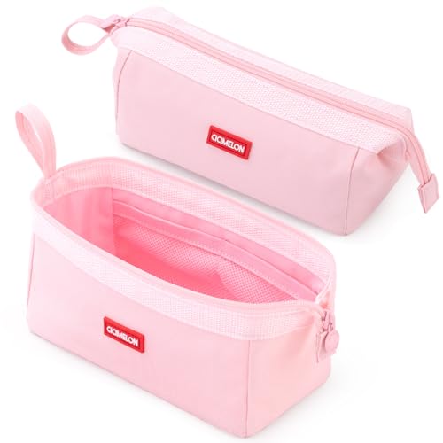 CICIMELON Pencil Case Large Capacity Pen Pouch Multifunctional Pencil Bag for School Students Teen Girls Office Women Adult Light Pink - Image 1