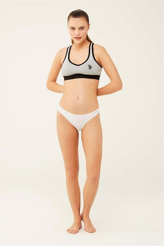 U.S. Polo Assn. Women's Black White Tan Red Salmon 5-Pack Brazilian Briefs  - Image 2