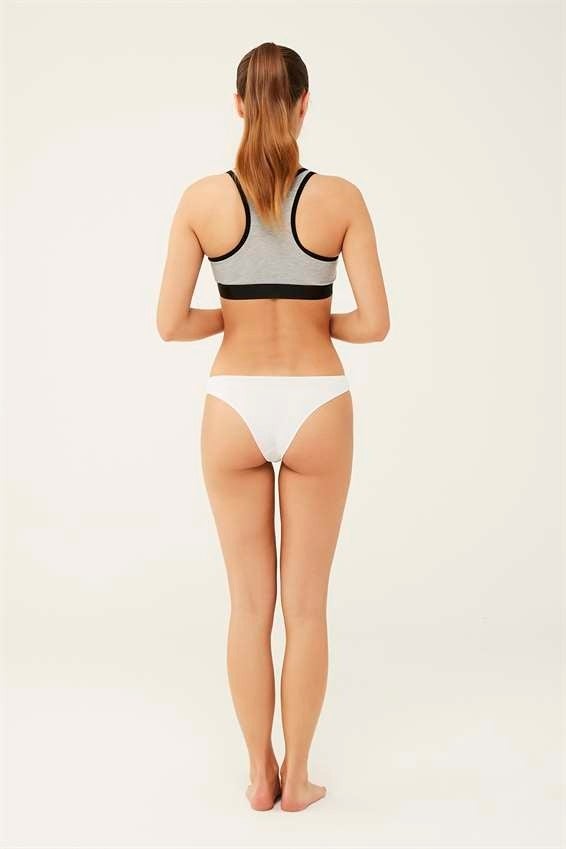 U.S. Polo Assn. Women's Black White Tan Red Salmon 5-Pack Brazilian Briefs  - Image 3