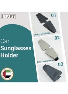 لي آرت حامل نظارات شمسية للسيارة – حامل نظارات شمسية للسيارة | إكسسوارات السيارات | إكسسوارات السيارات | واقي شمس للسيارة I مناسب لجميع موديلات السيارات (مثلث أسود)  - Image 2