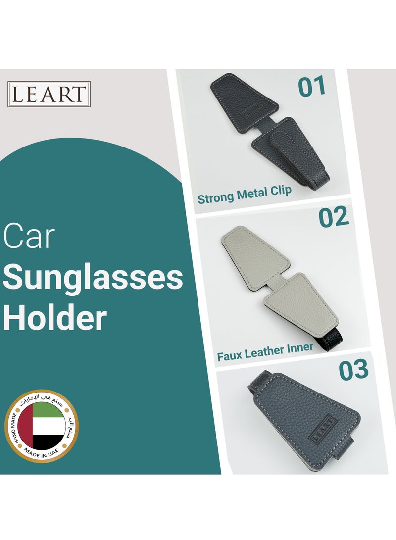LeArt Sunglass Holder for Car – Car Sunglasses Holder | Car Accessories | Automobile Accessories | Sun Visor Car I Suitable for All Car Models (Black Triangle)  - Image 2