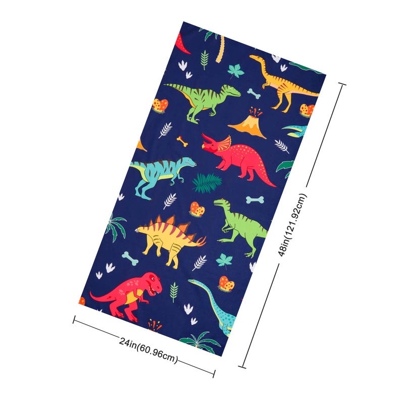 LIVILAN Small Dinosaur Beach Towel for Kids, Soft Microfiber 24" X 48", Quick Dry, Sand Free, Perfect for Boys Bath, Pool, Travel, Durable Toddler Towel, Ideal Dinosaur Gift - Image 3