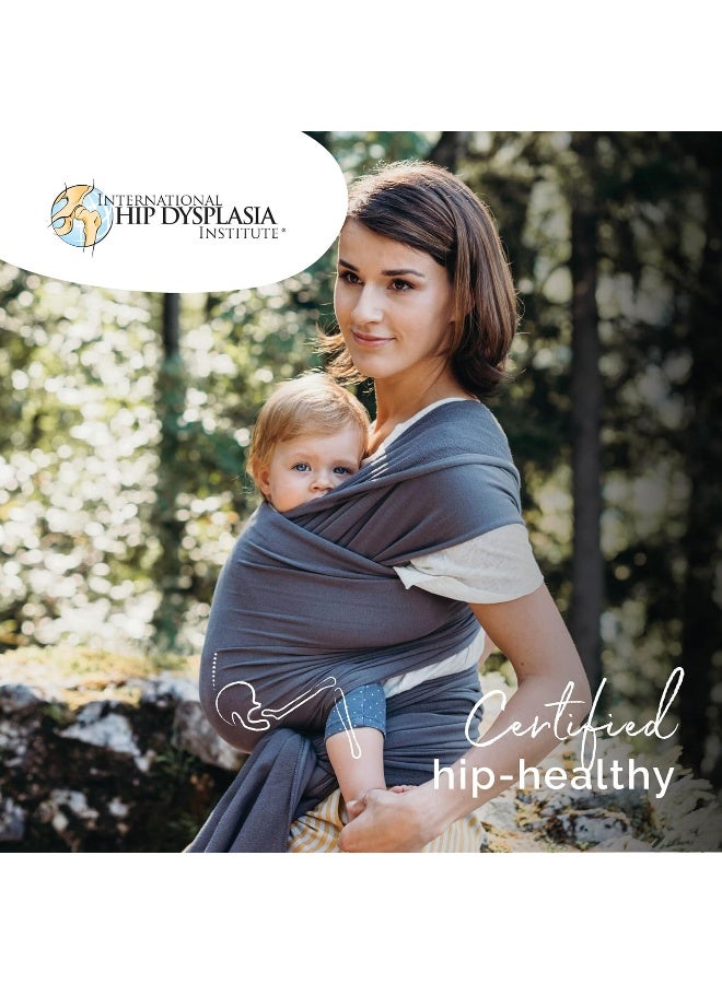 Boba Baby Wrap Carrier - Original Baby Sling Carrier for Newborns (7-35 lbs), Soft, Secure, Hands-Free & Ergonomic, Ideal for Comfortable Bonding, New Parents (Organic Dark Grey) - Image 3