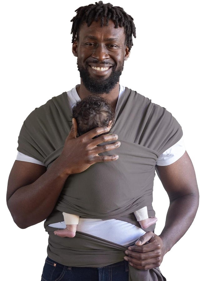 Boba Baby Wrap Carrier - Original Baby Sling Carrier for Newborns (7-35 lbs), Soft, Secure, Hands-Free & Ergonomic, Ideal for Comfortable Bonding, New Parents (Organic Dark Grey) - Image 1
