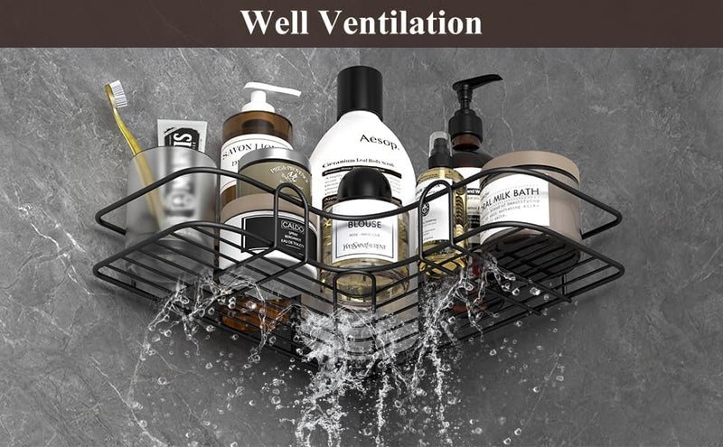 Boniry Metal Bathroom Organiser Without Drill Bathroom Corner Shelf Adhesive Stand for Corner Rack for Bathroom, Shampoo Holder for Bathroom Accessories-Multipurpose Bathroom (2 Pcs Corner) - Image 3