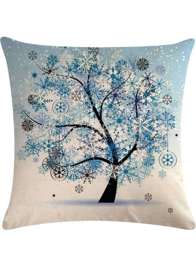 نيبمينينت غطاء وسادة من القطن بتصميم شجرة وندفات الثلج متعدد الألوان