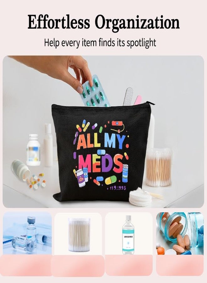 YangQian Zippered Pouch for Medical Supplies Daily Medicine Bag for Nurse Bag Essential Items Funny Medicine Pouch Pharmacist Pharmacy Toiletry Bags Canvas Practitioner Cosmetic Bags Patient Doctor Gift Ideas - Image 2