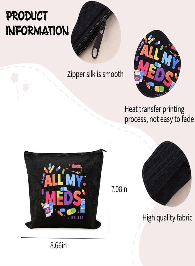 YangQian Zippered Pouch for Medical Supplies Daily Medicine Bag for Nurse Bag Essential Items Funny Medicine Pouch Pharmacist Pharmacy Toiletry Bags Canvas Practitioner Cosmetic Bags Patient Doctor Gift Ideas - Image 3