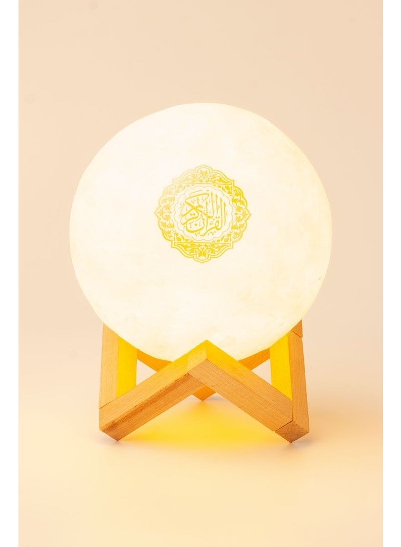 DAR AL SALAM Moon Lamp Quran Speaker With Remote And USB Cable Model SQ-510 White/Beige - Image 5