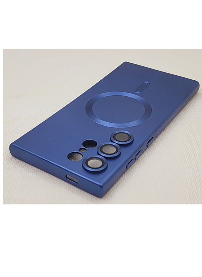 Samsung Galaxy S23 Ultra MagSafe Silicon Case With Camera Protection - Blue  - Image 1