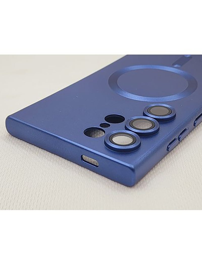 Samsung Galaxy S23 Ultra MagSafe Silicon Case With Camera Protection - Blue  - Image 2