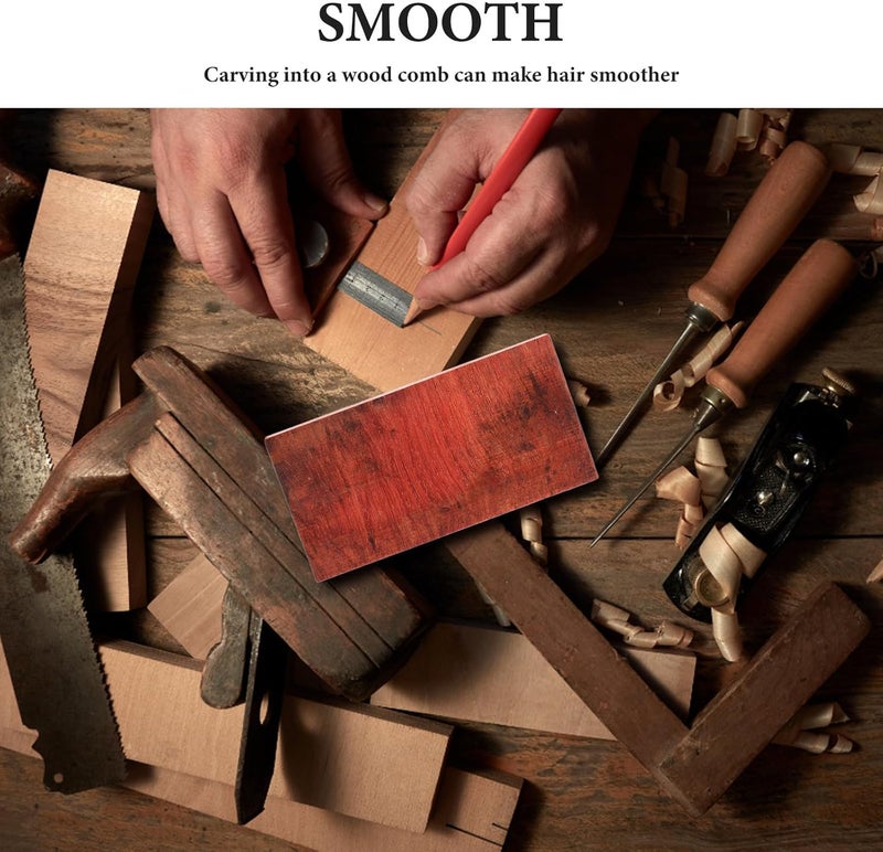 Thickened Slant Cut Wood Slices for Comb Making and DIY Carving, Beveled Edge Wood Blocks for Woodcraft Projects and Hand Carving Arts Supplies - Image 3