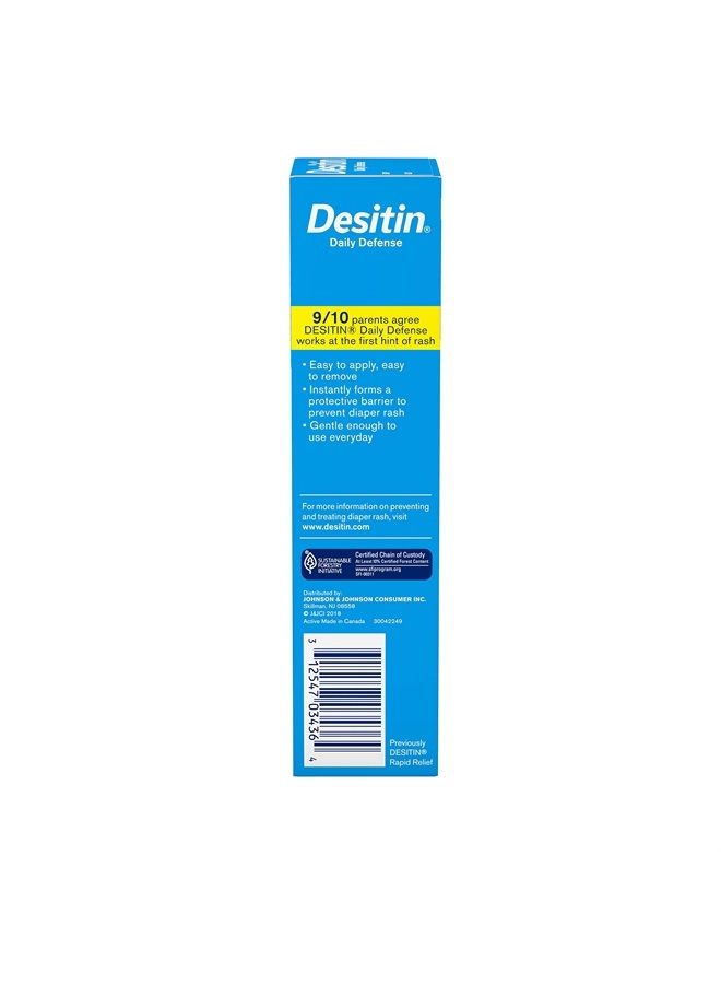 Desitin Daily Defense Baby Diaper Rash Cream with Zinc Oxide to Treat, Relieve & Prevent diaper rash, Hypoallergenic, Dye-, Phthalate- & Paraben-Free, 4.8 oz - Image 2